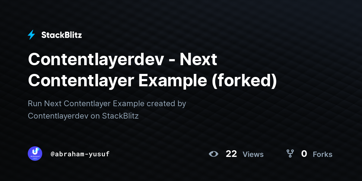 Contentlayerdev - Next Contentlayer Example (forked) - StackBlitz