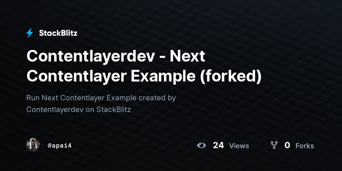 Contentlayerdev - Next Contentlayer Example (forked) - StackBlitz