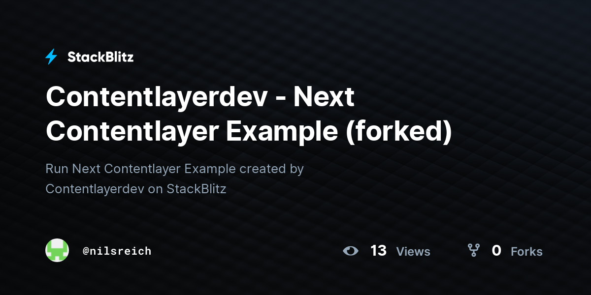 Contentlayerdev - Next Contentlayer Example (forked) - StackBlitz