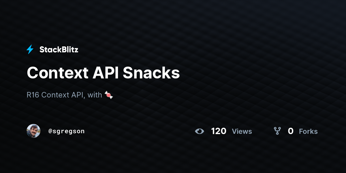 Context API Snacks - StackBlitz
