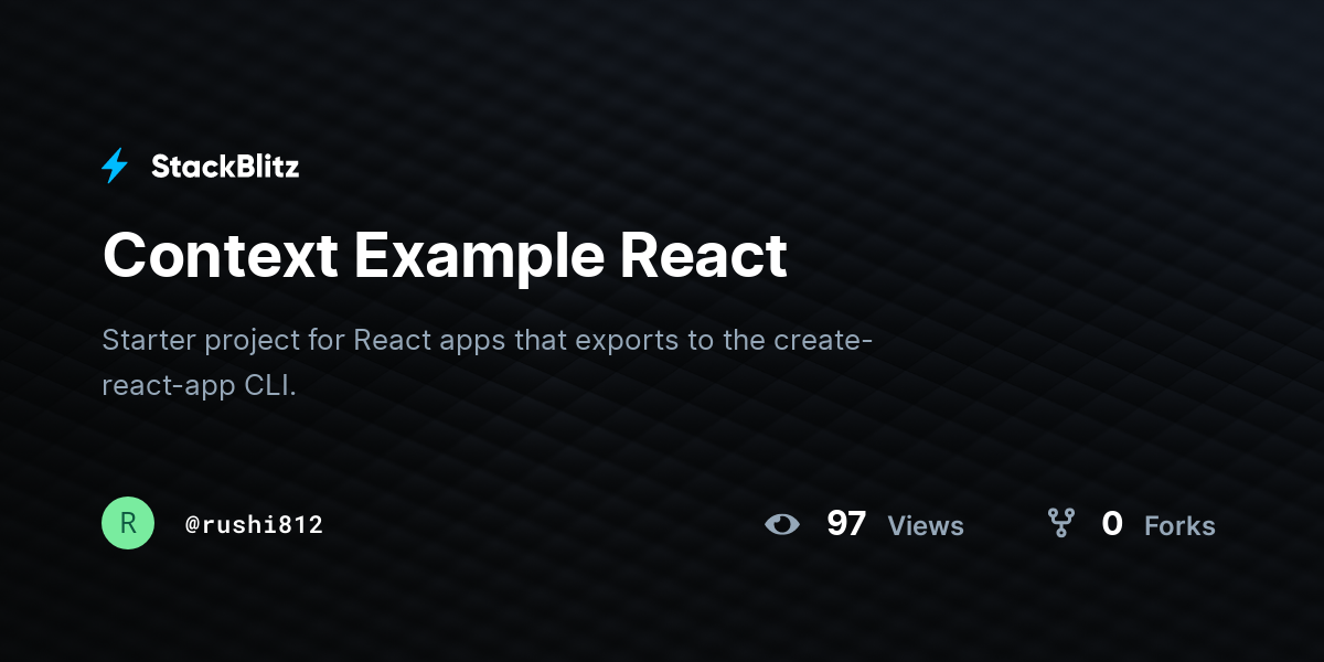Context Example React - StackBlitz