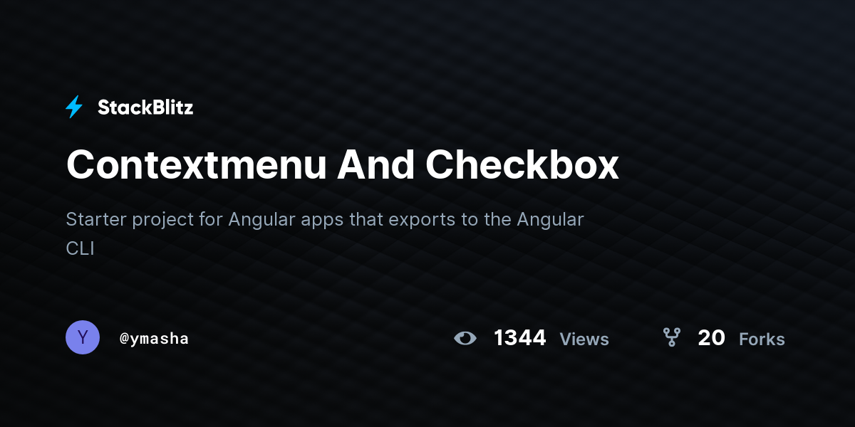 Contextmenu And Checkbox - StackBlitz