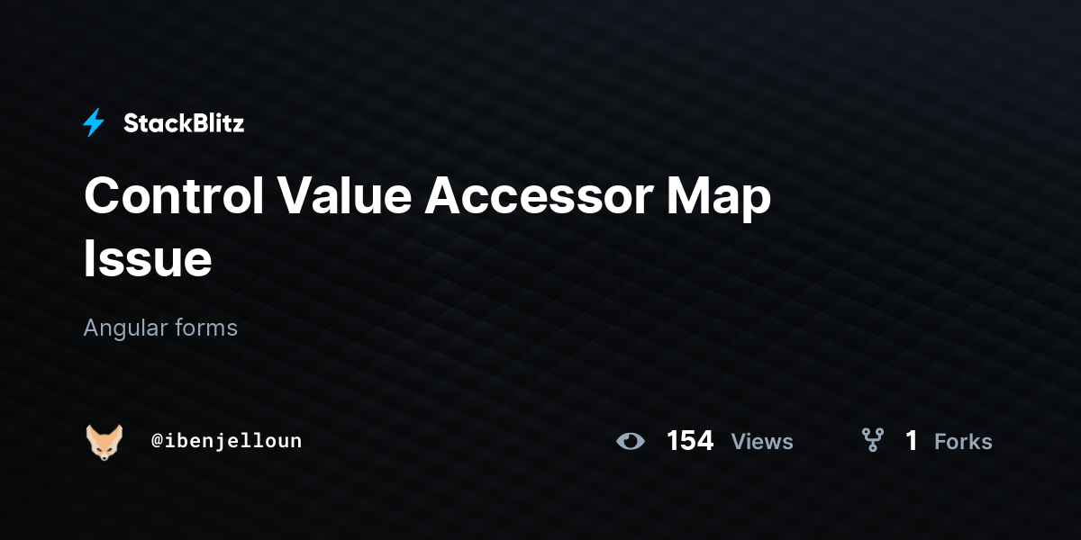 Control Value Accessor Map Issue - StackBlitz