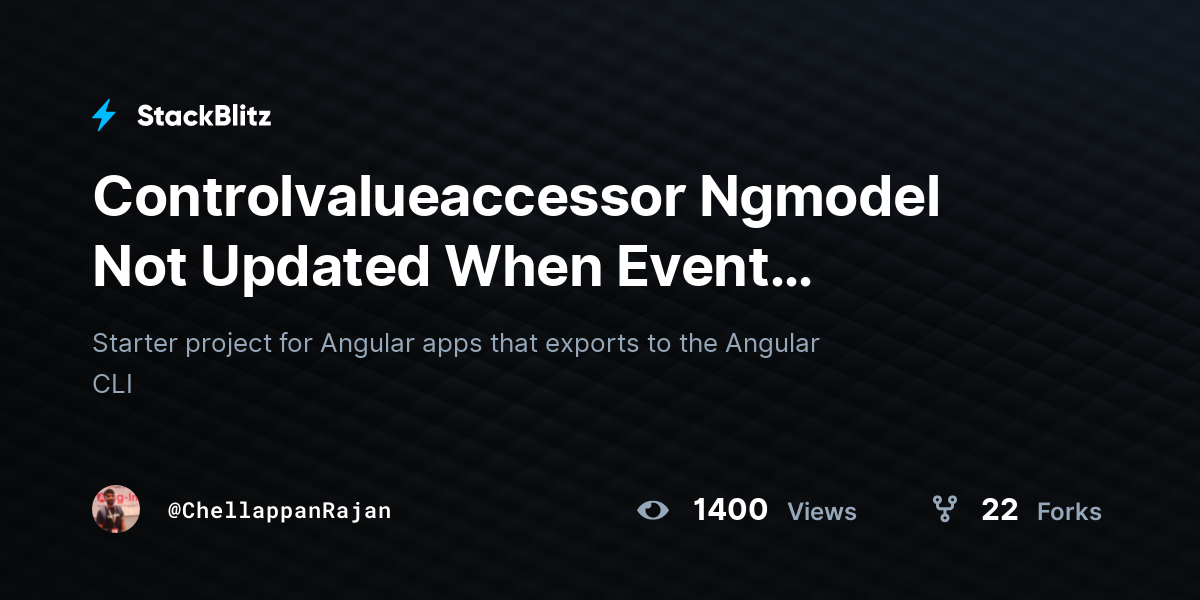 Controlvalueaccessor Ngmodel Not Updated When Event Changed Val ...