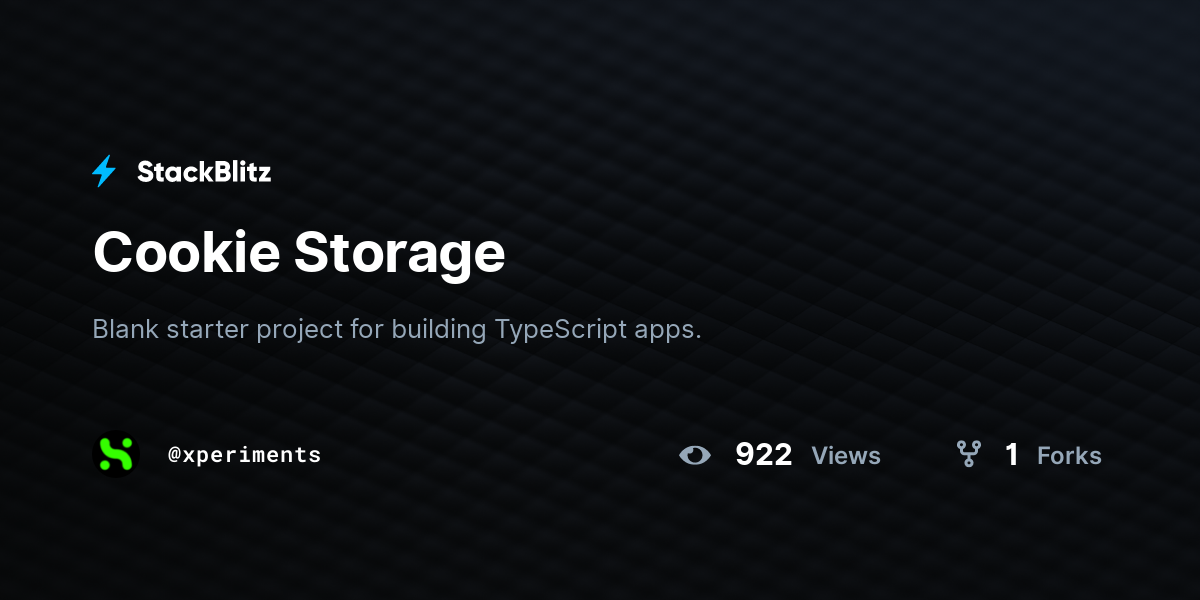 Cookie Storage - StackBlitz