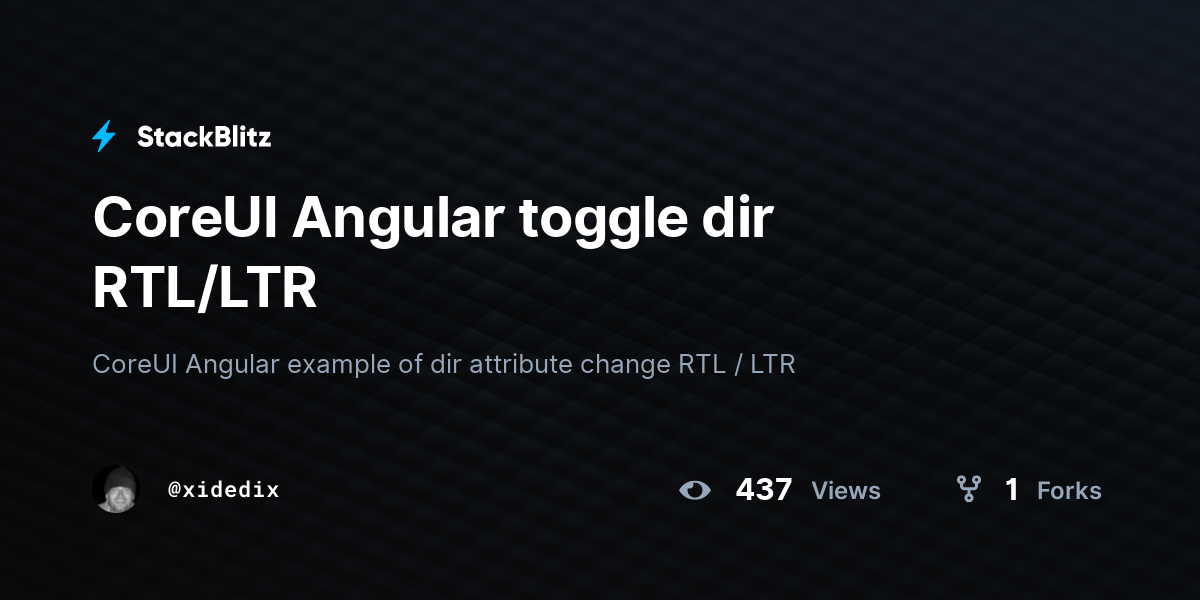 CoreUI Angular toggle dir RTL/LTR - StackBlitz