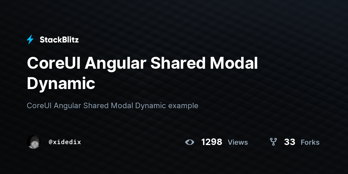 CoreUI Angular Shared Modal Dynamic - StackBlitz