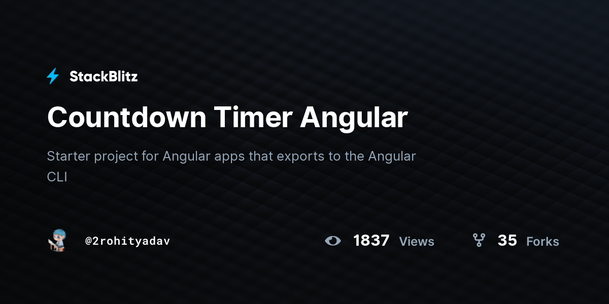 Countdown Timer Angular - StackBlitz