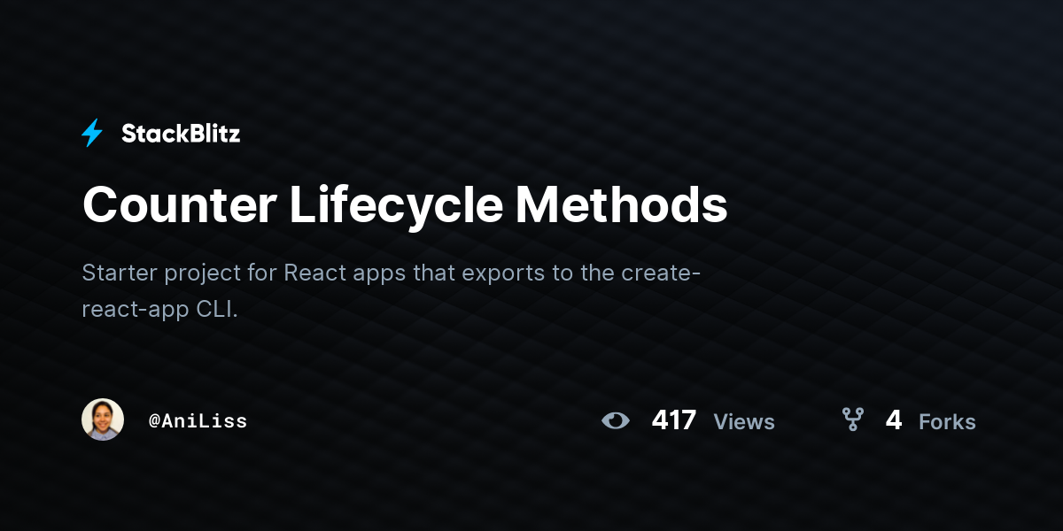 Counter Lifecycle Methods - StackBlitz
