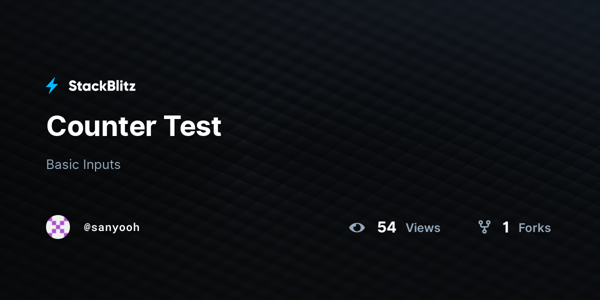 Counter Test - StackBlitz