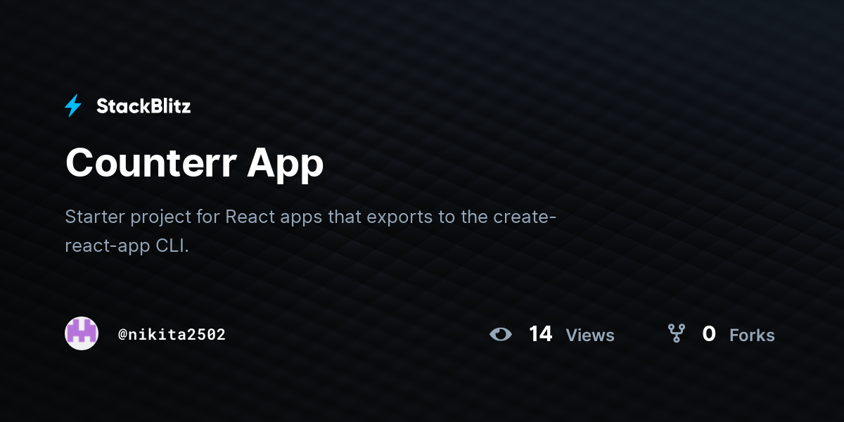 Counterr App - StackBlitz
