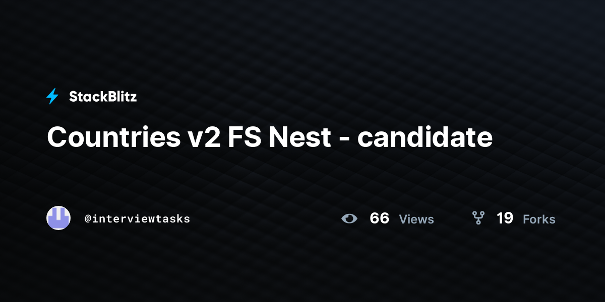 Countries v2 FS Nest - candidate - StackBlitz