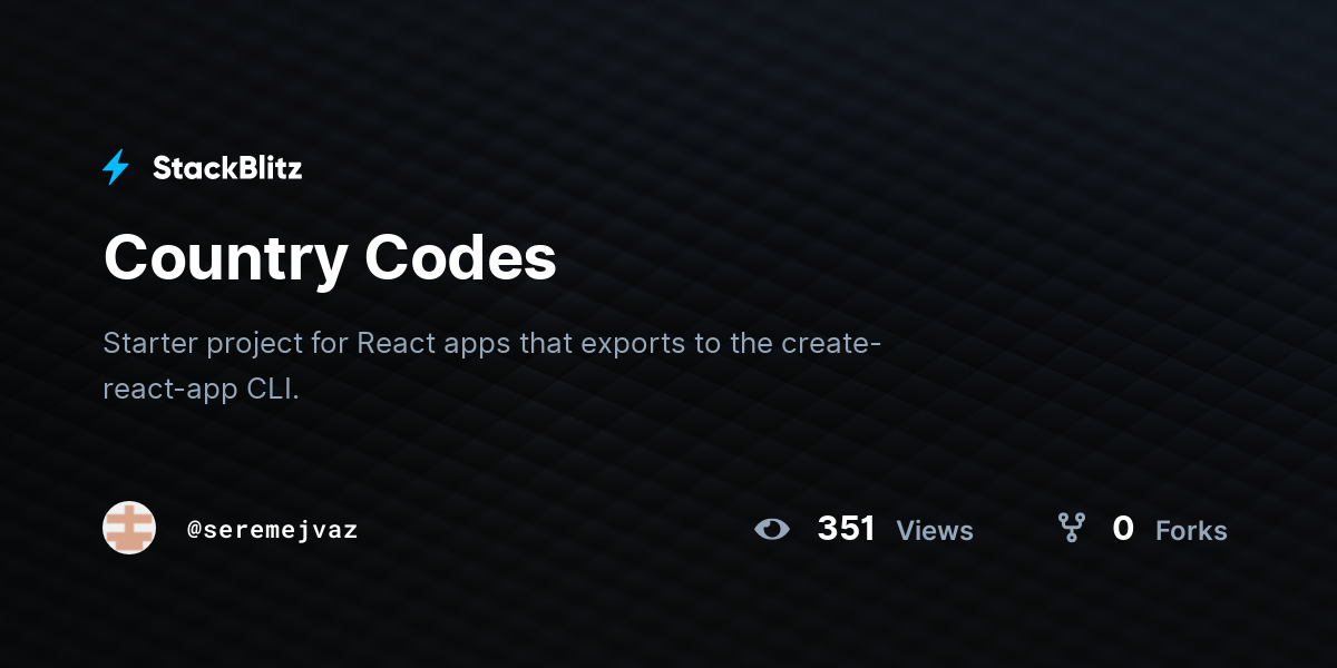 Country Codes - StackBlitz