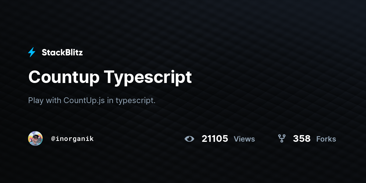 Countup Typescript - StackBlitz