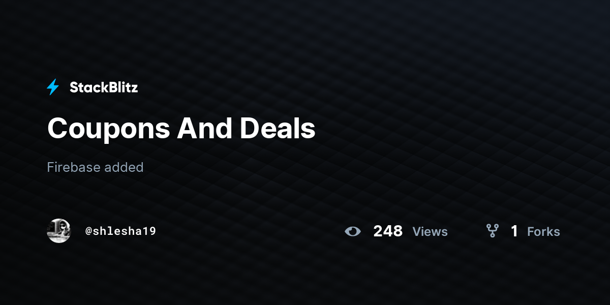 Coupons And Deals - StackBlitz