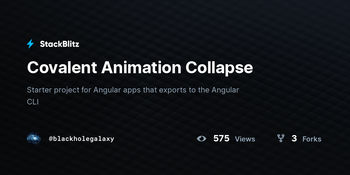 Covalent Animation Collapse - StackBlitz
