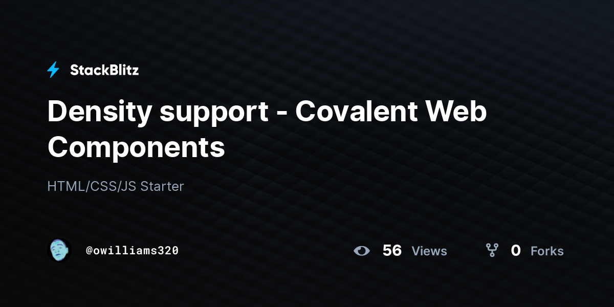 Density support - Covalent Web Components - StackBlitz