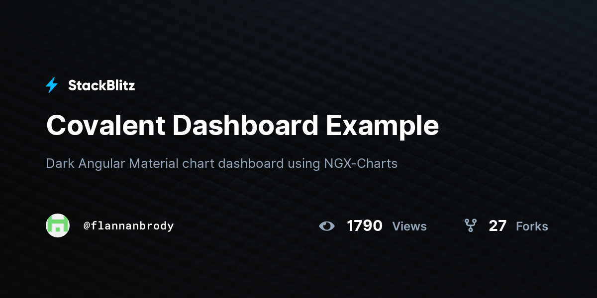 Covalent Dashboard Example - StackBlitz