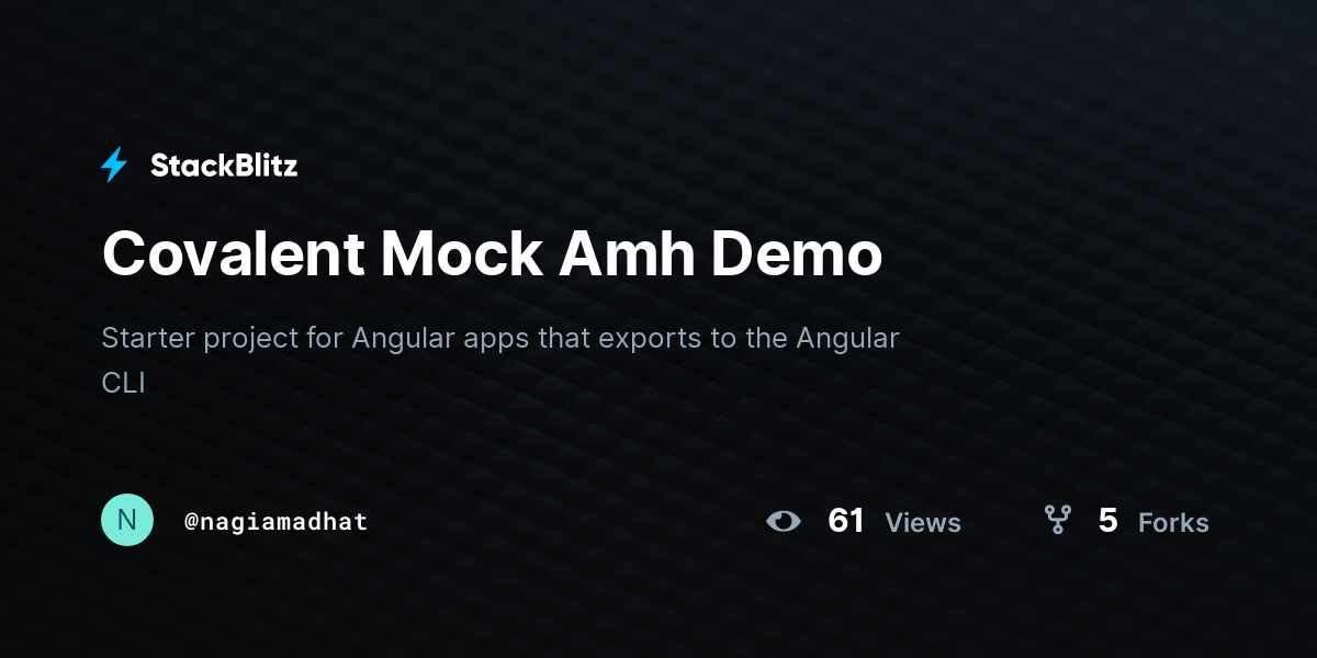 Covalent Mock Amh Demo - StackBlitz