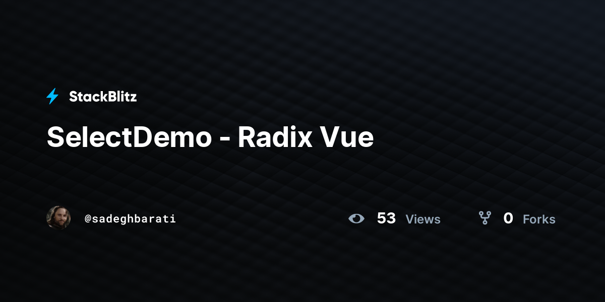 SelectDemo - Radix Vue - StackBlitz
