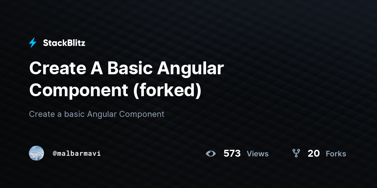 Create A Basic Angular Component (forked) - StackBlitz
