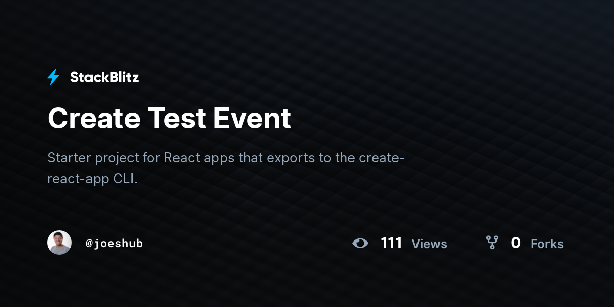 Create Test Event - StackBlitz