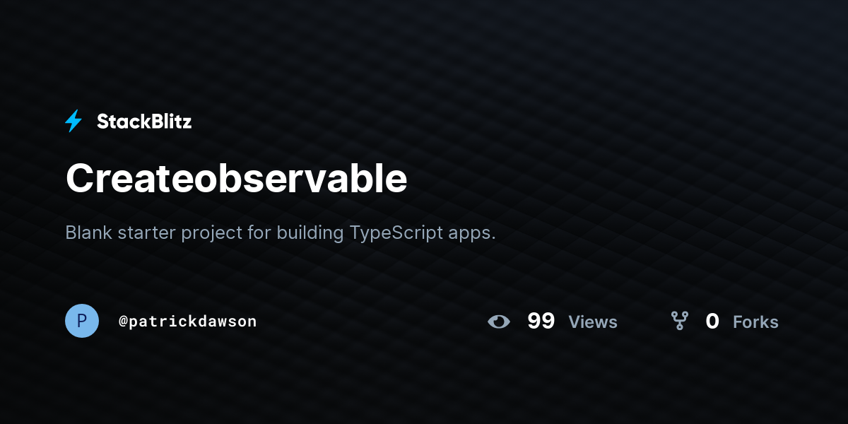 Createobservable - StackBlitz