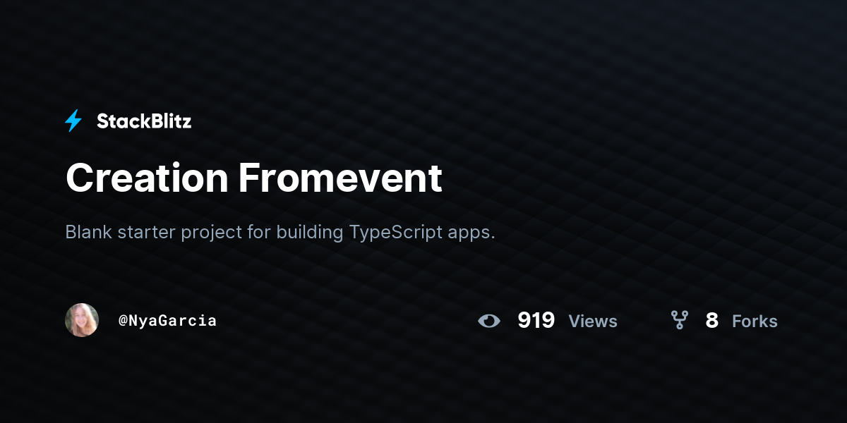 Creation Fromevent - StackBlitz