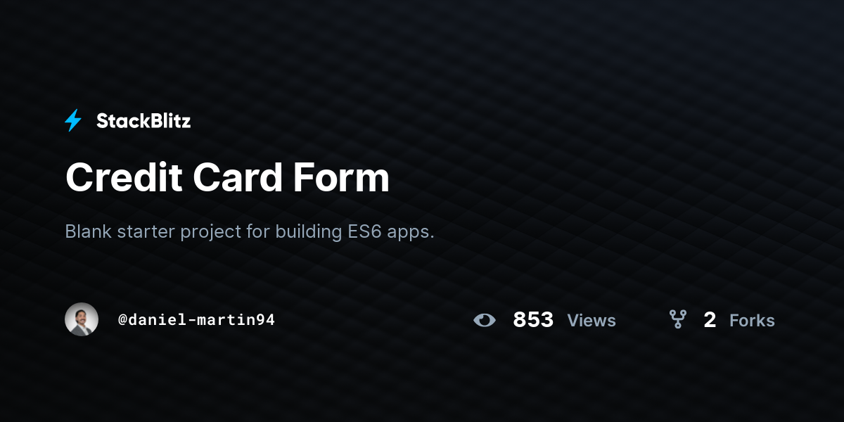Credit Card Form - StackBlitz