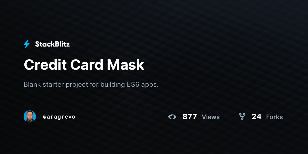 Credit Card Mask - StackBlitz
