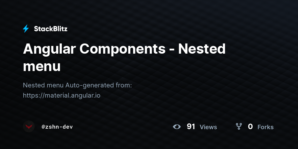 Angular Components - Nested menu - StackBlitz
