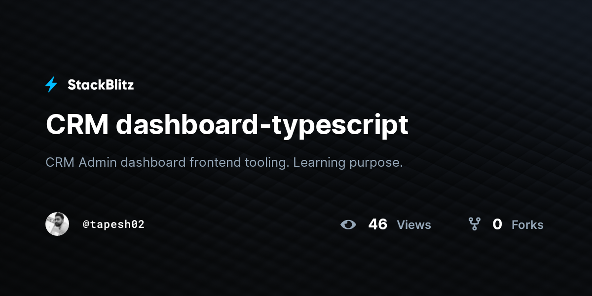 CRM dashboard-typescript - StackBlitz