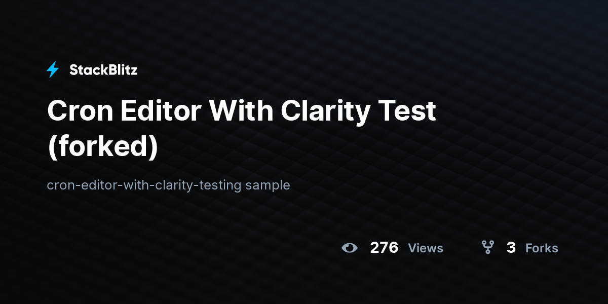 Cron Editor With Clarity Test (forked) - StackBlitz