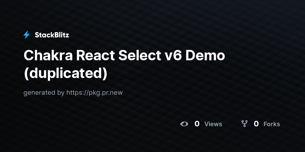 Chakra React Select v6 Demo (duplicated) - StackBlitz