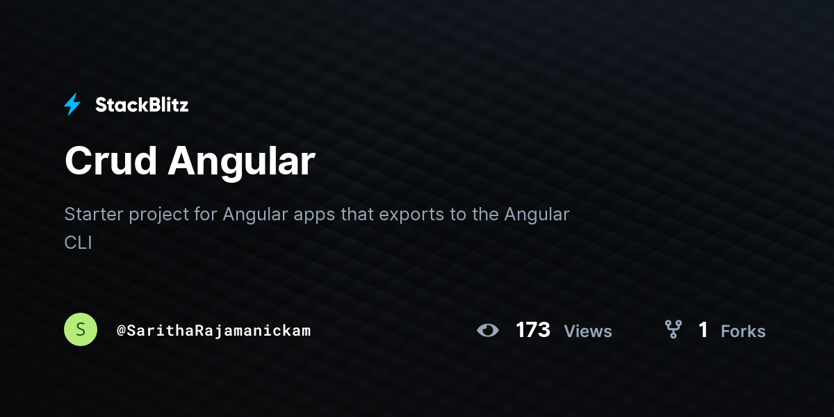 Crud Angular - StackBlitz