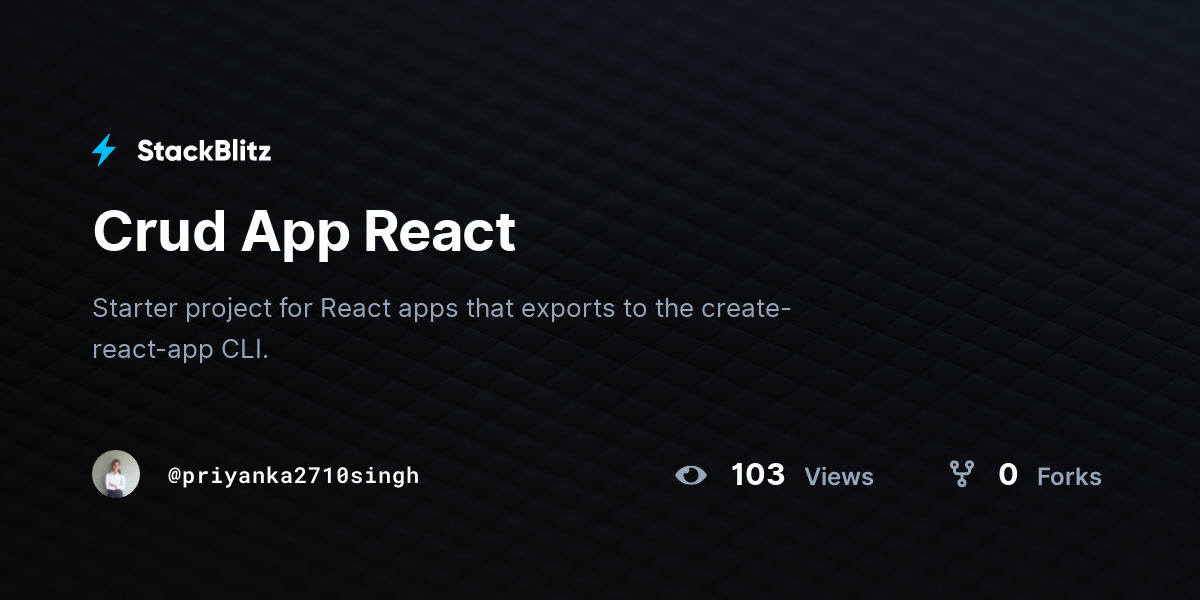 Crud App React - StackBlitz