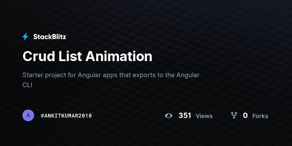 Crud List Animation - StackBlitz