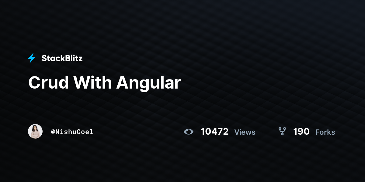 Crud With Angular - StackBlitz