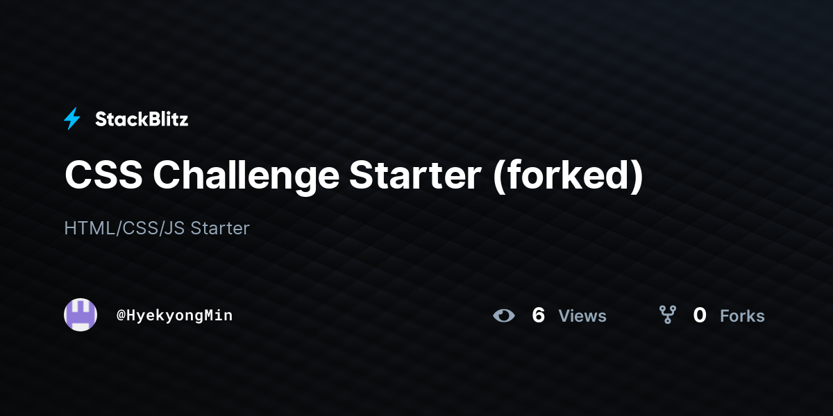 CSS Challenge Starter (forked) - StackBlitz