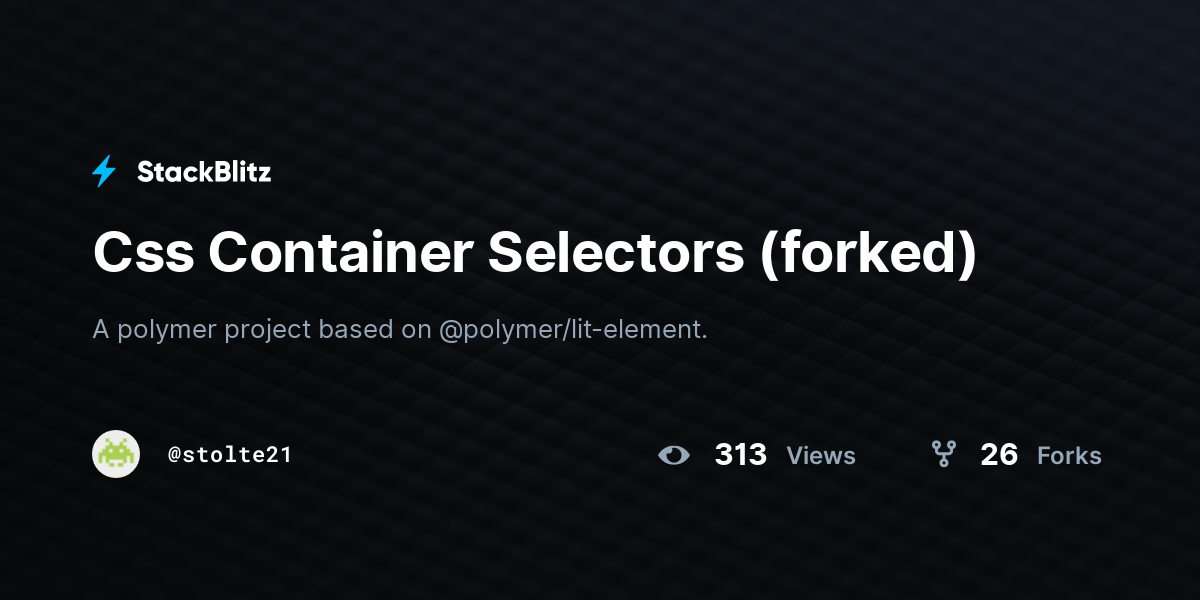 Css Container Selectors (forked) - StackBlitz