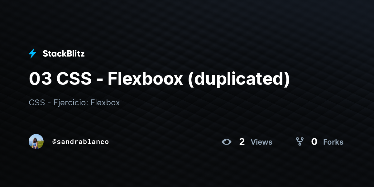 03 CSS - Flexboox (duplicated) - StackBlitz