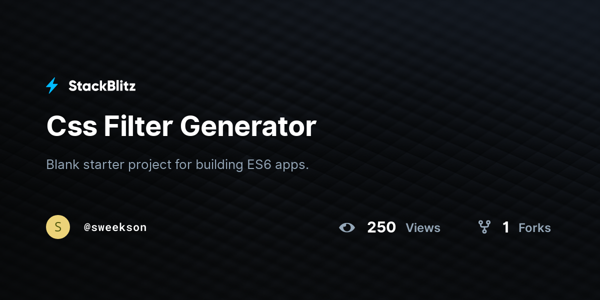 Css Filter Generator StackBlitz