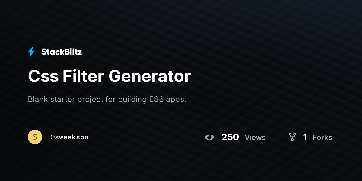 css-filter-generator-stackblitz