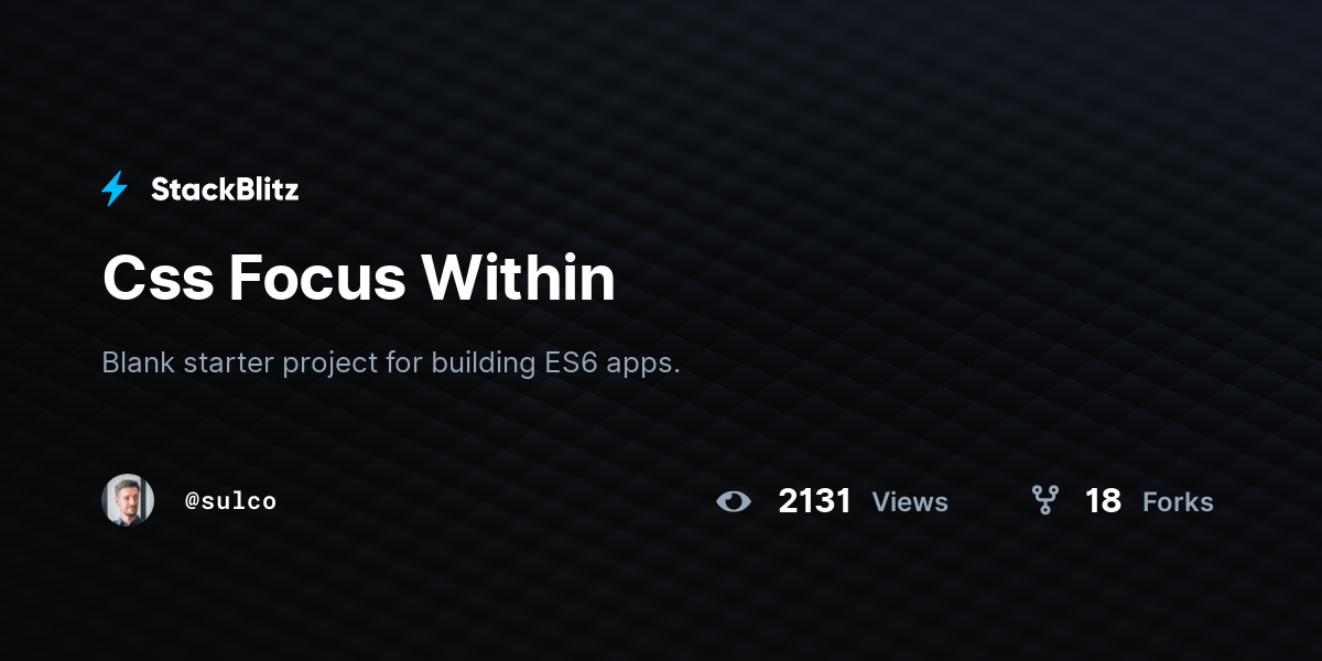 Css Focus Within - StackBlitz