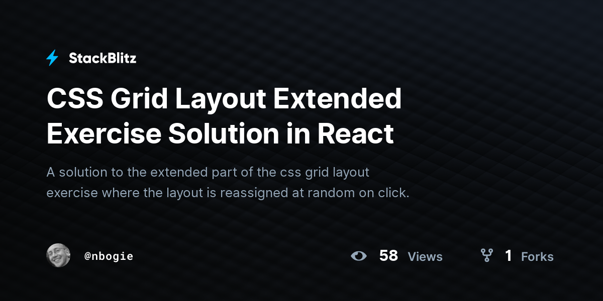 CSS Grid Layout Extended Exercise Solution in React - StackBlitz