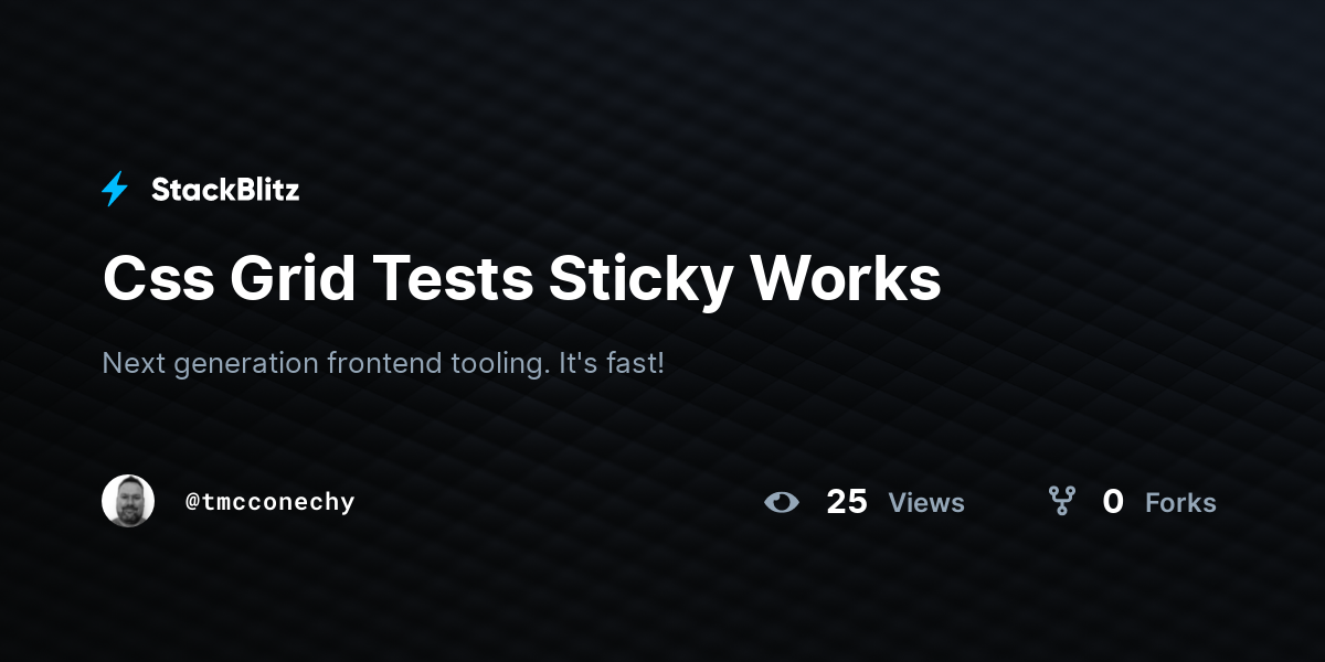 Css Grid Tests Sticky Works - StackBlitz