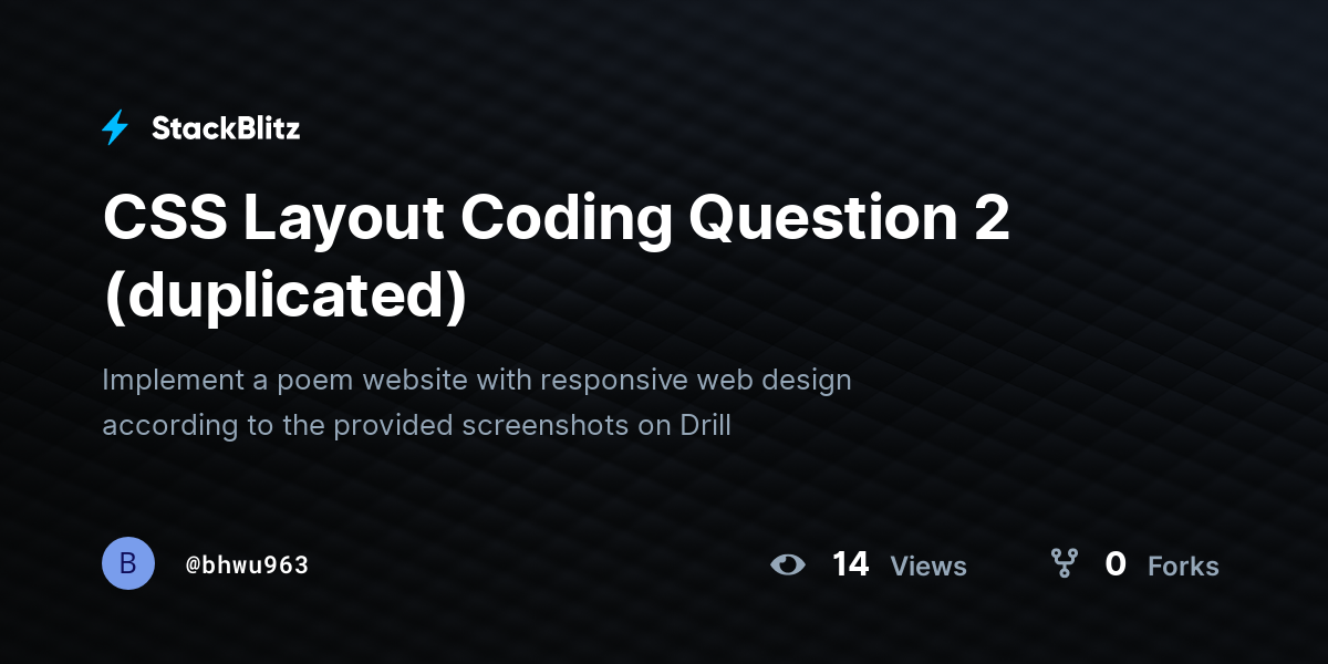 CSS Layout Coding Question 2 (duplicated) - StackBlitz
