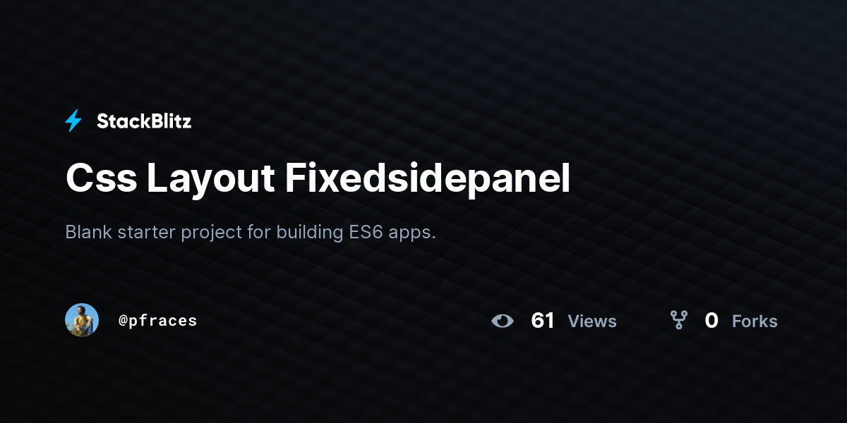 Css Layout Fixedsidepanel - StackBlitz