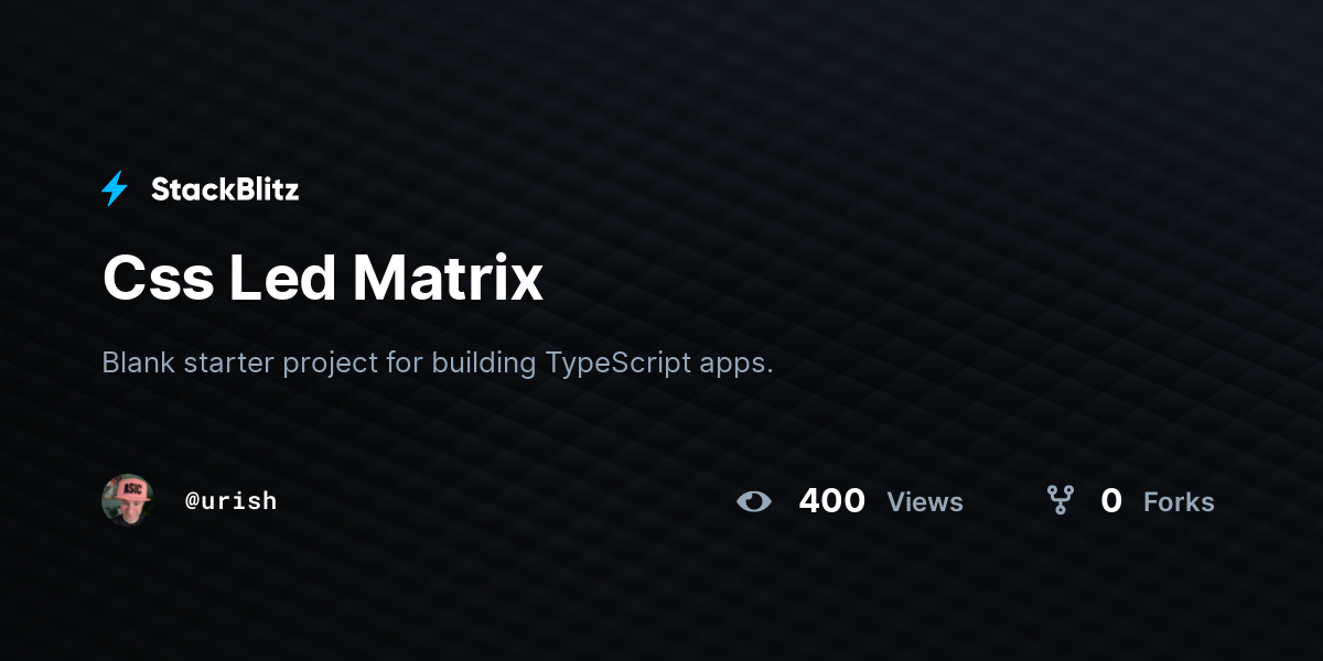 Css Led Matrix - StackBlitz