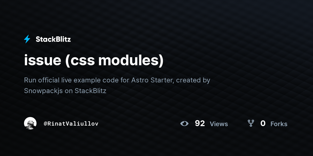 issue (css modules) - StackBlitz